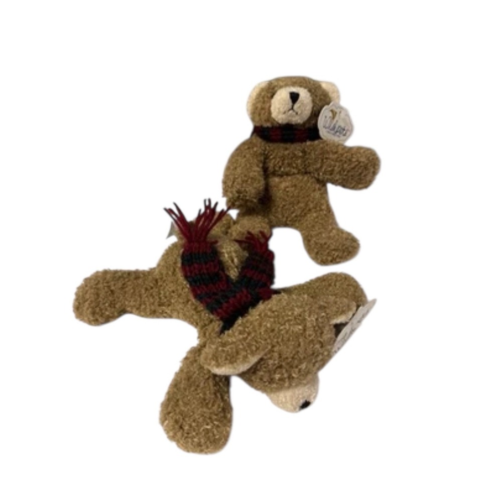 Pair Of New (2) Holiday Wishpets Bears With Scarves Christmas 11045